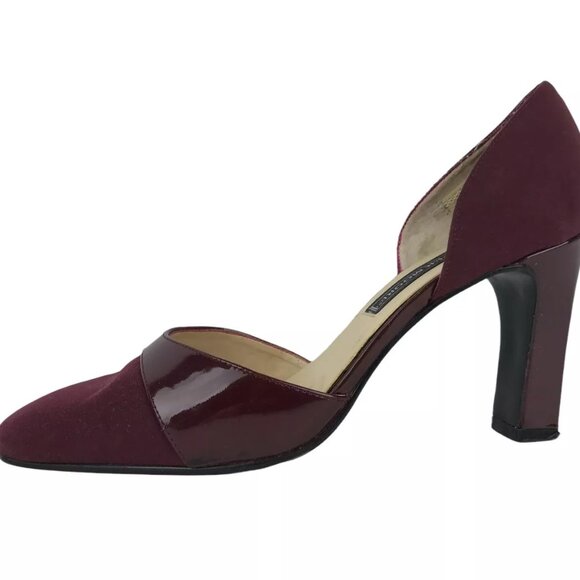 Jennifer Moore Womens Maroon Slip On Round Toe Cone Pump Heel Size US 6.5 M - Picture 3 of 7